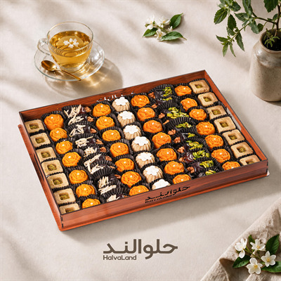 کد محصول 34 (میکس تر حلوا زعفرانی و حلوا مدرن و خرما اجیلی)